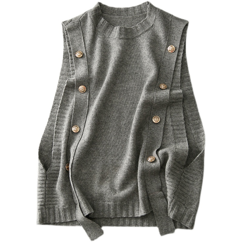 Casual fashion knitted waistcoat spring and autumn fashionable internet celebrity temperament slimming age-reducing knitted waistcoat fashionable MC ornament MZTC
