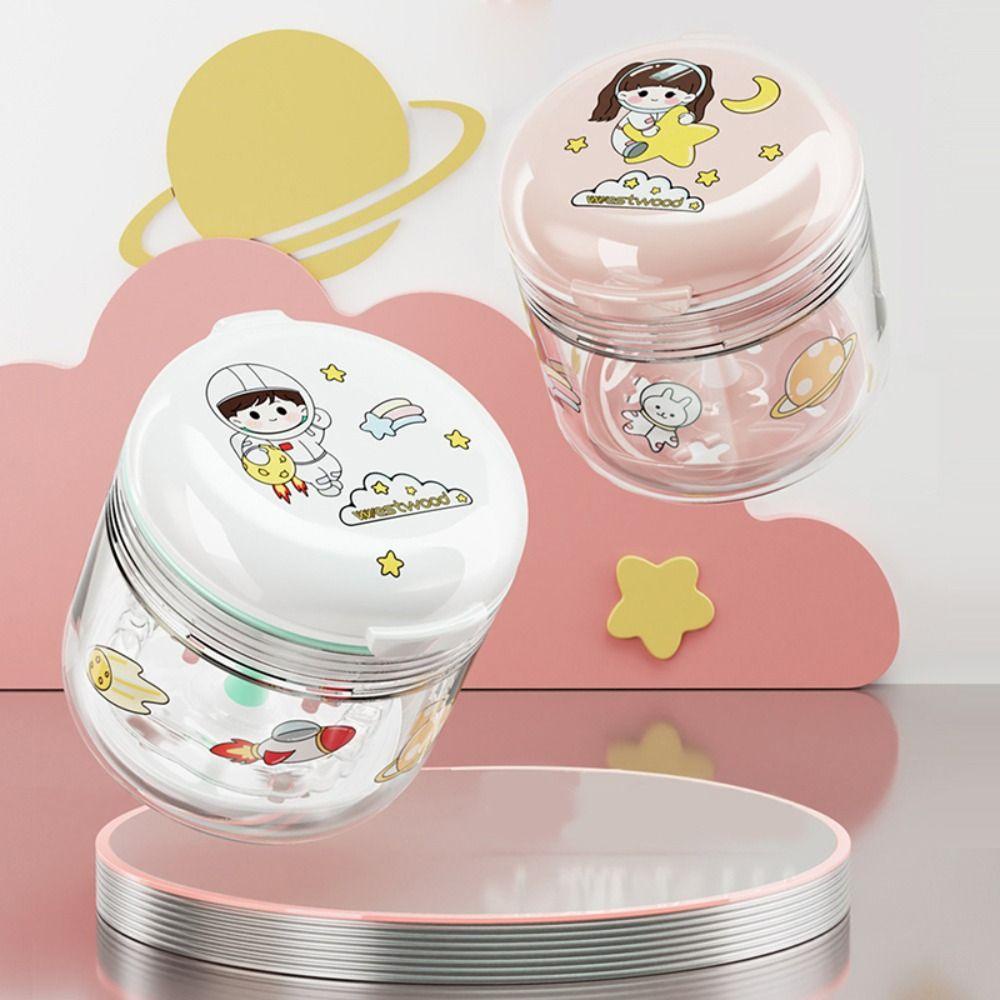 Hộp Đựng Đồ Chăm Sóc Răng Giả Bằng Nhựa Có Gương Soi Họa Tiết Hoạt Hình Dễ Thương