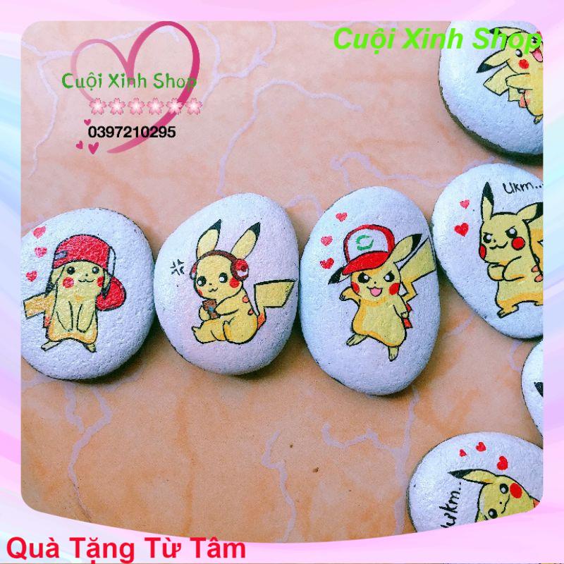Tranh đá cuội mini hình pokemon siêu yêu là món quà rất ý nghĩa và độc đáo