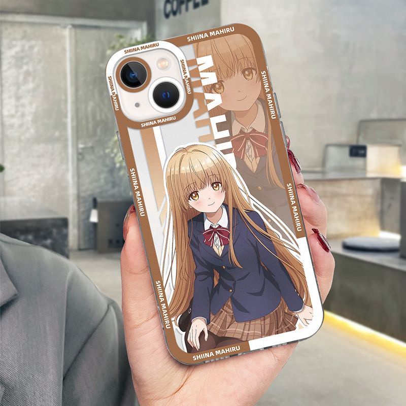 The Angel Next Door Spoils Me Rotten Phone Case Compatible for iPhone 7/8 Apple 14plus Shiina Mahiru Angel Eyes Transparent Case Dropproof Soft Case