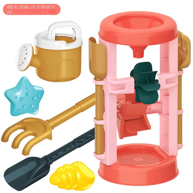 Bộ Đồ Chơi Xe Đẩy / Xe Hơi / Đồng Hồ Cát Cỡ Lớn In Hoạt Hình Dễ Thương Thời Trang Đi Biển Mùa Hè Cho Bé