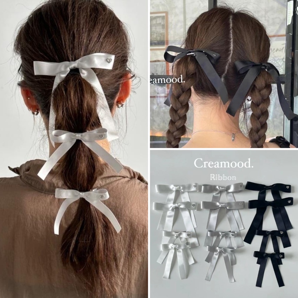 Kẹp Tóc Hình Nơ Màu Đen Thiết Kế Ngọt Ngào Sang Trọng Cho Nữ