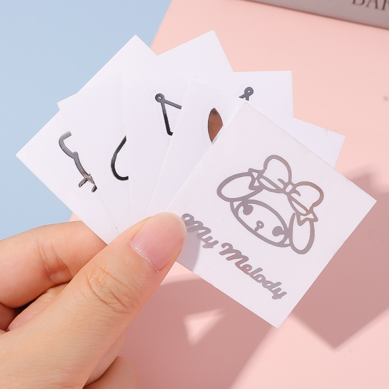 Miếng Dán Kim Loại Họa Tiết Hoạt Hình Nhật Bản Sanrio Cinnamoroll Pachacco Kuromi Melody Purin Dễ Thương Sáng Tạo Trang Trí Cốc Nước