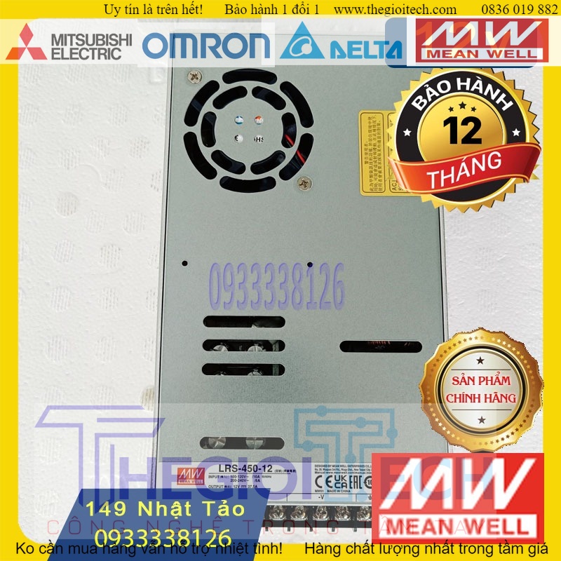 Nguồn Tổ Ong MEAN WELL Chính Hãng LRS-450-12 LRS-450-24 LRS-450-48 chuyên dùng công nghiệp tự động hóa - LRS-450-12