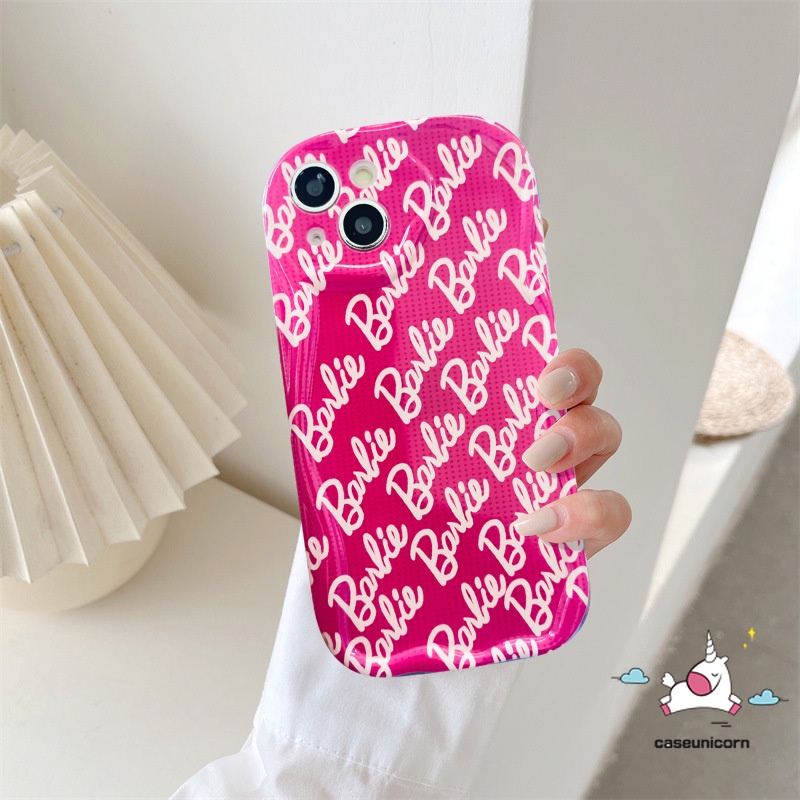 Phim hoạt hình thời trang barbie english letters label stickers case tương thích cho iphone xr 7 6 8 6s plus 14 13 11 12 pro max x xs max se 2020 ốp lưng tpu mềm 3d gợn sóng chống va đập