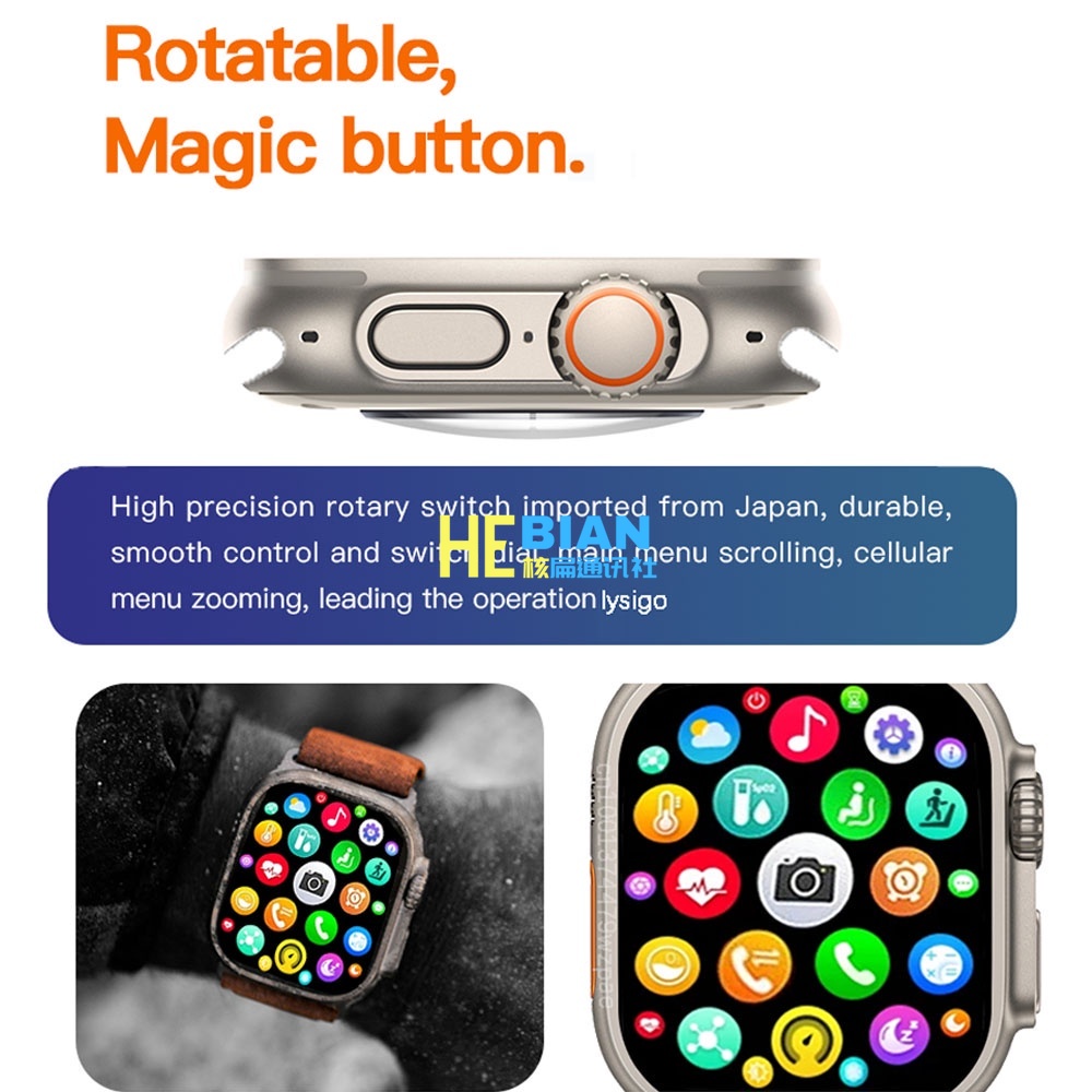 Đồng hồ thông minh iwo 16 t800 ultra watch 8 series 8 nfc bluetooth call tracker