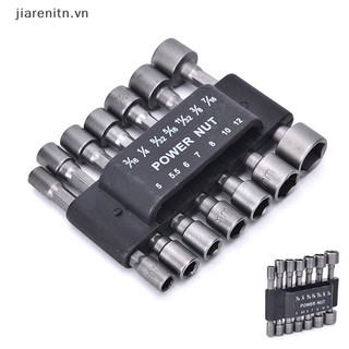 Jiarenitn 14pc power nut driver drill bit set sae metric socket wrench screw 1/4 "hex shank vn