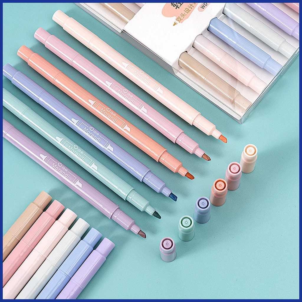 Bút đánh dấu pastel bút đánh dấu bộ 6 cái màu pastel thẩm mỹ bút đánh dấu bộ bút đánh dấu viết nhật ký aiavn aiavn