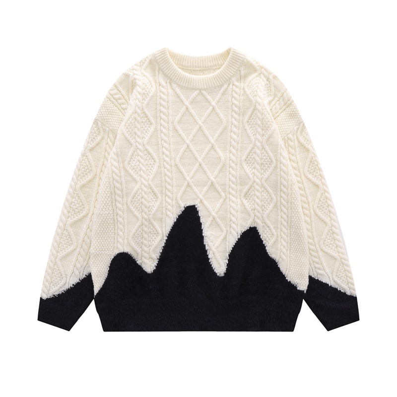 Áo len thời trang họa tiết hình núi và kẻ sọc dệt kim, siêu đẹp và linh hoạt cho cả nam và nữe556