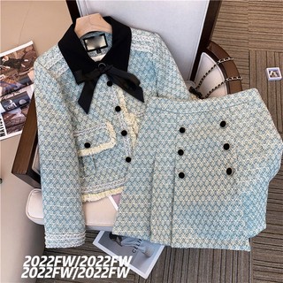 Xiaoxiang style suit spring women's clothing 2023 new style high-end classy celebrity skirt high-end winter clothing two-piece suit#0806#