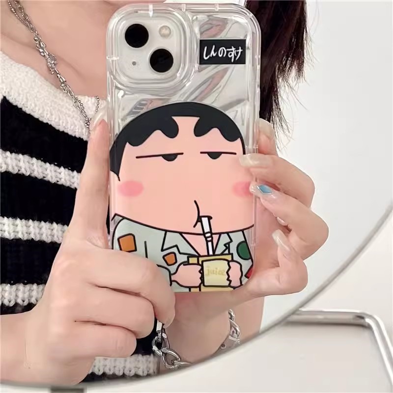 Ốp Điện Thoại Hình Cậu Bé Bút Chì Đeo Kính Râm Màu Laser Dễ Thương Cho for  IPhone  15 pro max 14Promax 11 12 13 Pro X XR XS Max 6 7 8 Plus