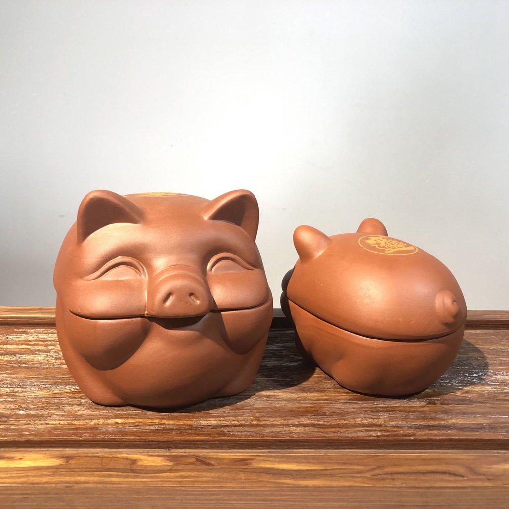 Bát nướng thịt lợn nhỏ hình não hộp đựng hoa hình heo quay than màu tím cát hình heo quay não lợn lợ