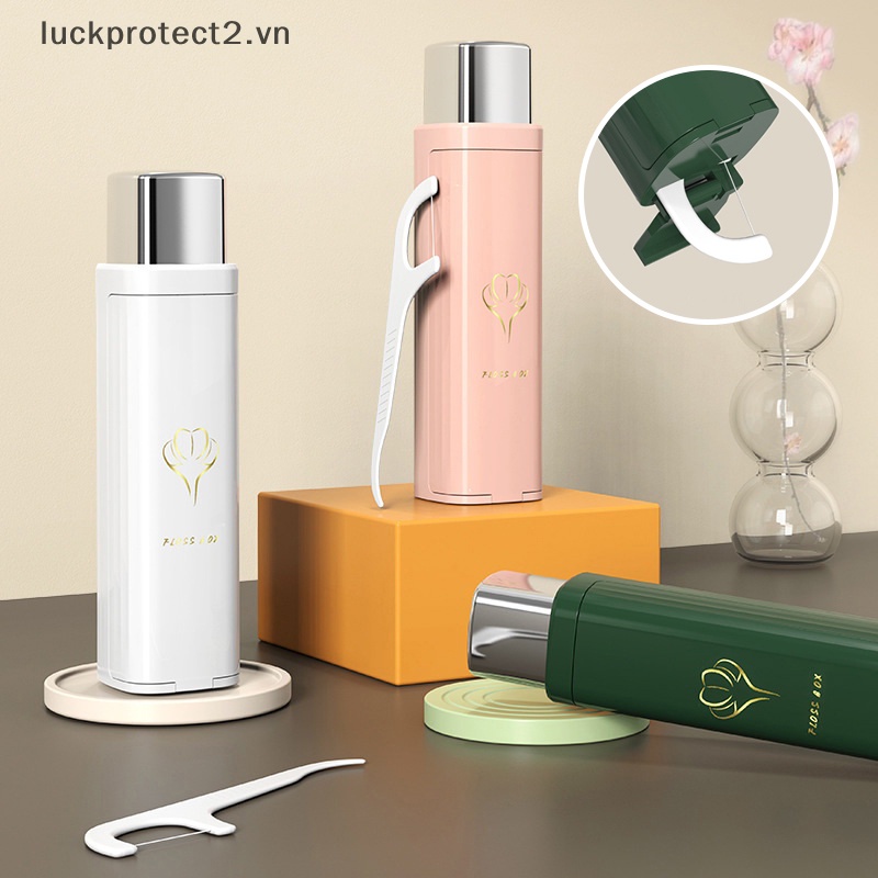 Hộp lưu trữ chỉ nha khoa tự động di động với 6 chiếc chỉ nha khoa để chọn chỉ nha khoa.