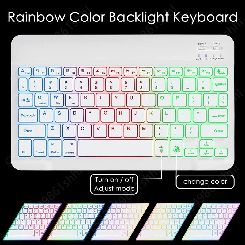 Rainbow backlit keyboard case cho xiaomi pad 6 pro tablet magnetic stand cover cho xiaomi mi pad 6 pro mipad 6 2023 11 ''