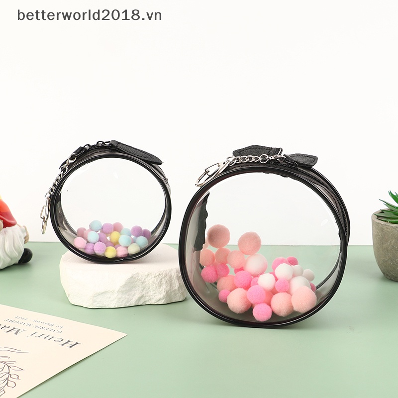 Hộp chống bụi cho đồ chơi búp bê bong bóng matt tròn trong suốt pvc hộp bí ẩn hộp tổ chức túi dây kéo hiển thị hộp đựng [vn]
