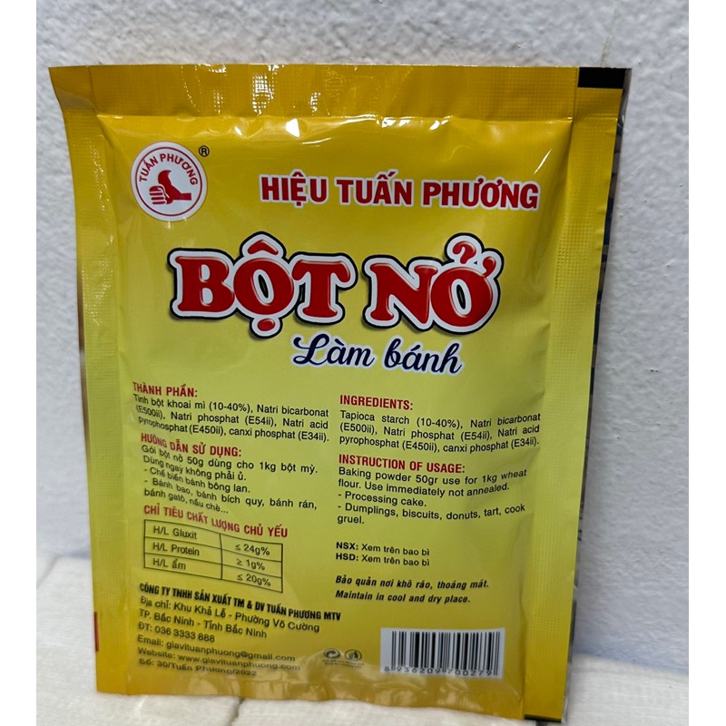 Bột nở làm bánh, baking powder Tuấn Phương gói 10g