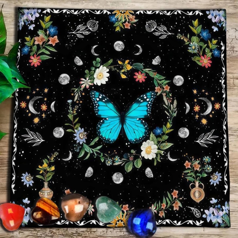 Youn bướm hoa chiêm tinh bàn thờ vải tarot khăn trải bàn bói toán thẻ khăn trải bàn tấm thảm phù thủy suppli