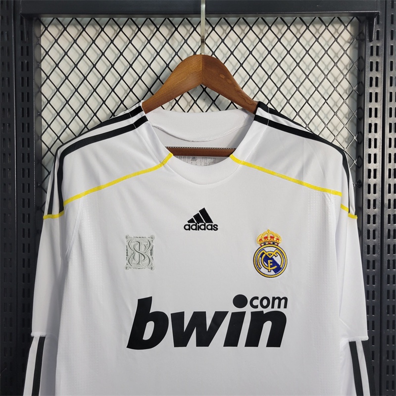 Áo bóng đá retro 2009/10 real madrid sân nhà màu trắng nam thể thao áo dài tay