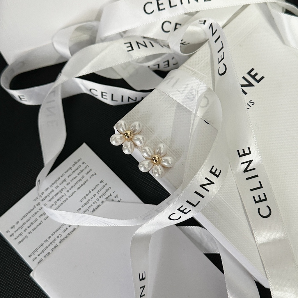 Celine bông tai titan thép chữ logo tai hoop stud bông tai trang sức phụ nữ