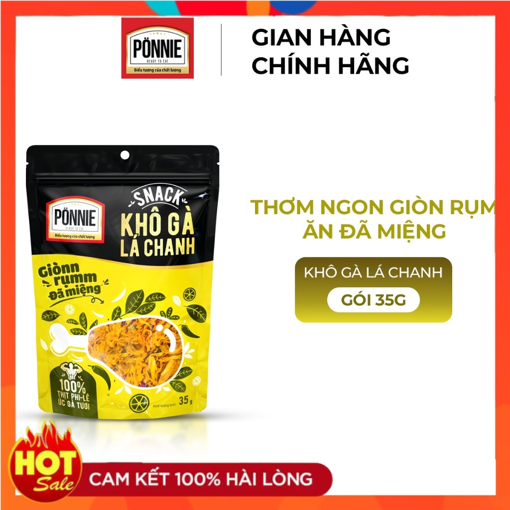 Snack Ponnie Khô Gà Lá Chanh Gói 35gr