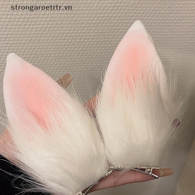 Strongaroetrtr phục sinh cosplay party mũ nón kẹp tóc lolita fluffy rabbit bunny ear kẹp tóc phụ kiện tóc cho phụ nữ trang trí halloween vn