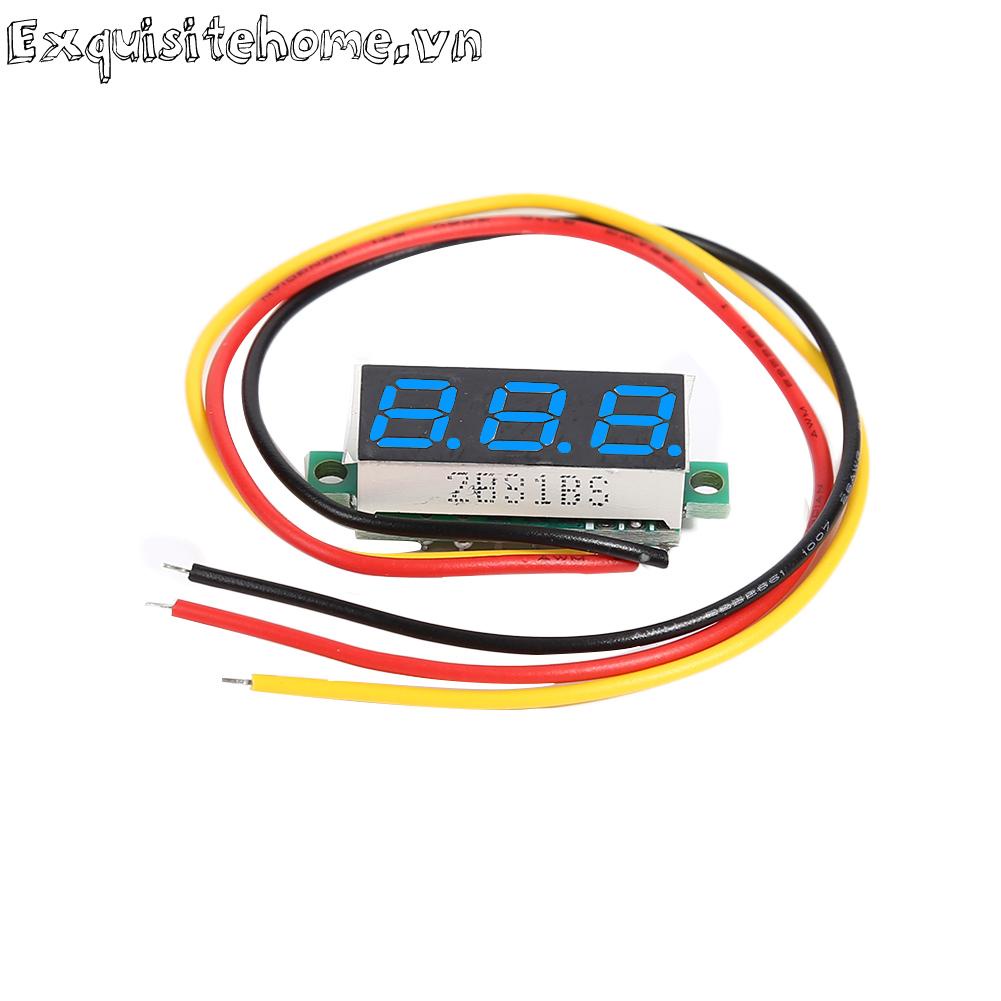 0,28 inch dc 0-100v 3 dây đồng hồ đo điện áp mini đồng hồ đo vôn kế màn hình led