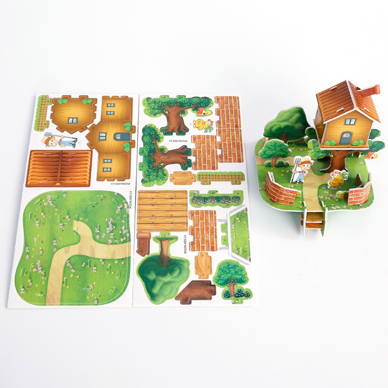 1 pc phong cách ngẫu nhiên nhà hoạt hình bằng nhựa đồ chơi xếp hình / tự làm bằng tay lắp ráp đồ chơi xây dựng lập thể / trò chơi phát triển trí não cho trẻ em prop