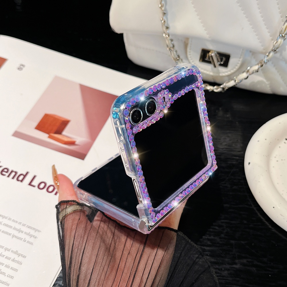 Glitter movable quicksanf bling handmade rhinestones case cho samsung galaxy z flip 4 5 flip4 flip5