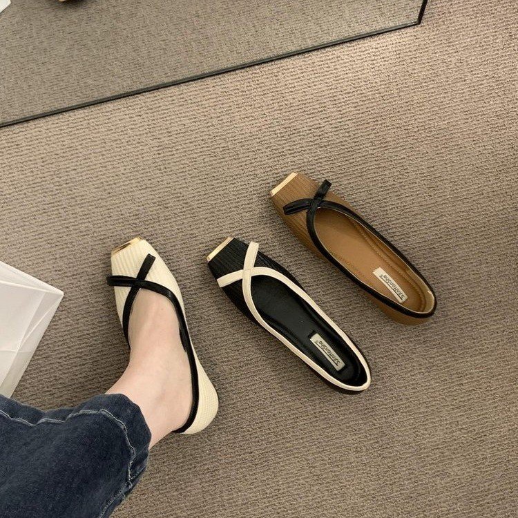 Giày Búp Bê Mũi Vuông Thời Trang Dành Cho Nữ / Size 35-39