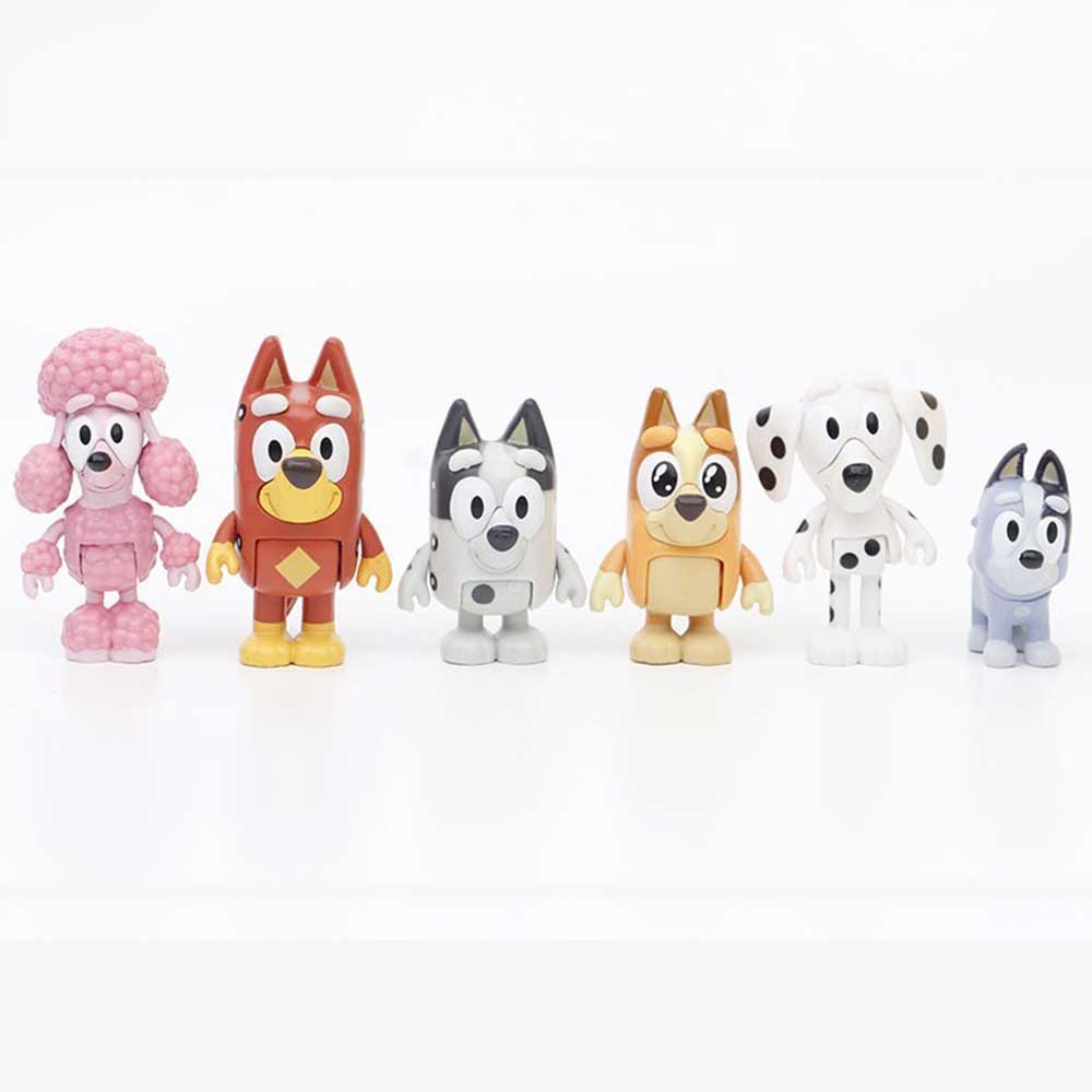 12Pcs Set Bluey's Family & Friends Pack Collect The World of Bluey Figure Toy