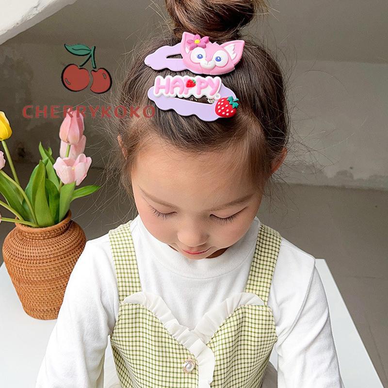 🍒🍒CHERRYKOKO Set 5 Kẹp Tóc Hình Gấu / Ngôi Sao / Trái Dâu / Trái Tim Dễ Thương Cho Bé Gái