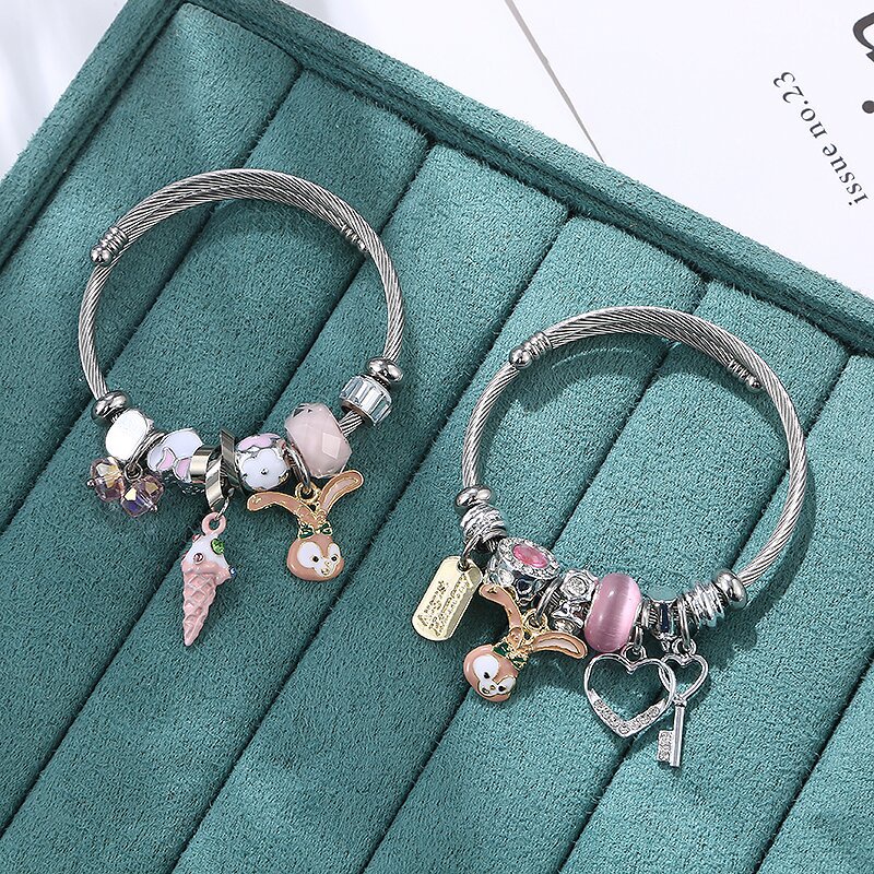 Mới nhỏ tươi pha lê dễ thương thỏ cá tính panjia phong cách sen sinh viên bạn gái vòng tay vòng tay vòng tay nữ