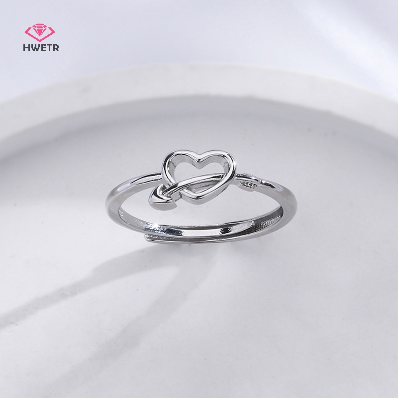 Nhẫn HWETR bạc kiểu mũi tên lãng mạn thời trang dành cho nữ