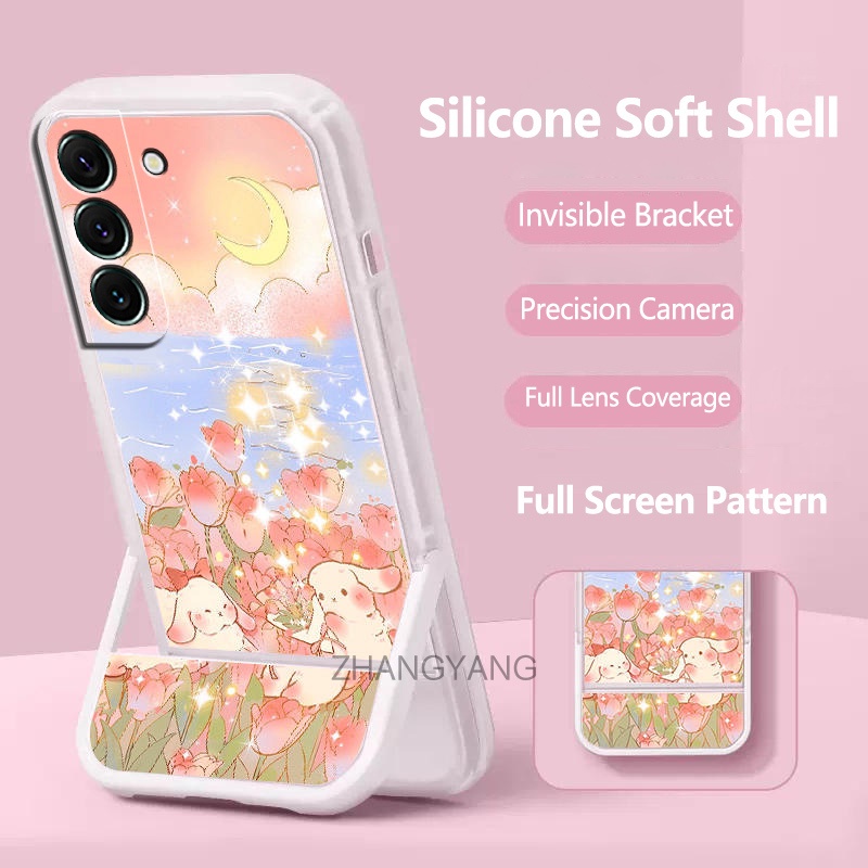 Vỏ samsung s22 plus s22 tpu chân đế vô hình vỏ điện thoại tích hợp điện thoại vỏ mềm máy ảnh bảo hiểm đầy đủ