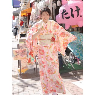 Phong cách mới nhật bản kimono nữ nhật bản hồng yukata chụp ảnh bộ 4 món