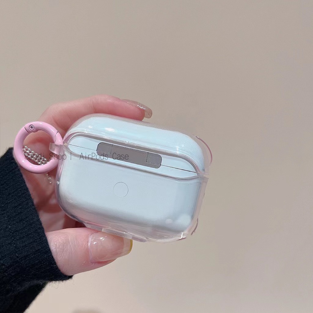 Đơn giản dễ thương sóng màu hồng nơ airpods vỏ cho airpods 1/2/3 / pro pro2 vỏ airpods 3 tpu mềm tai nghe bluetooth không dây apple chống rơi airpods 2 gen bao đựng có hool