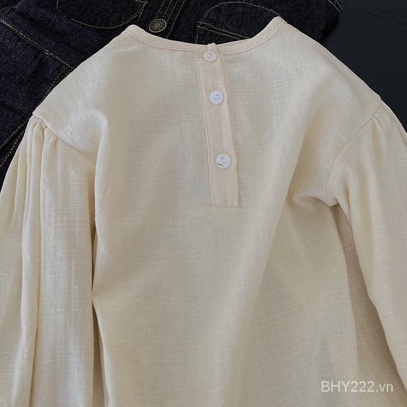 Girls' denim suit 2023 new autumn children's round neck pocket denim pleated skirt suit fashion shirt GC1Q