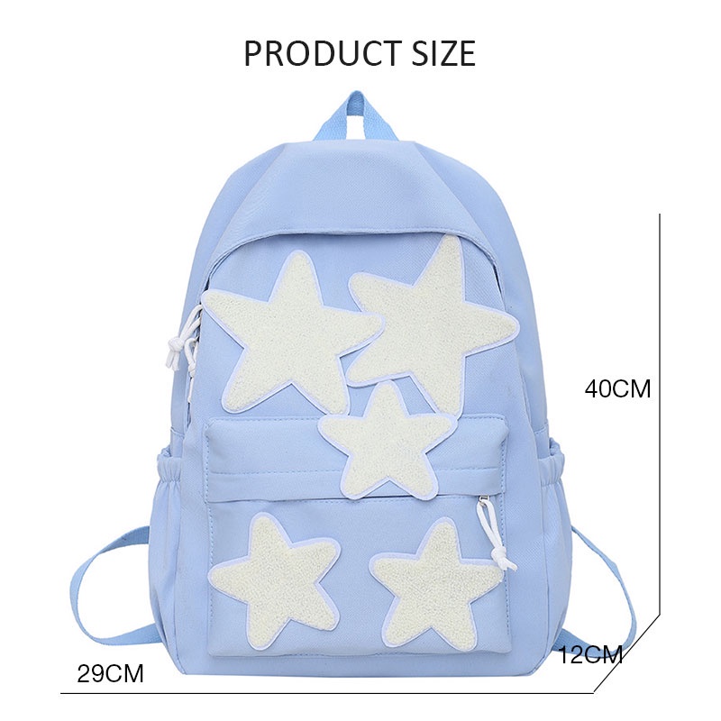Ba Lô Đi Học In Họa Tiết Ngôi Sao Năm Cánh Dễ Thương Phong Cách Nhật Bản Cho Nữ