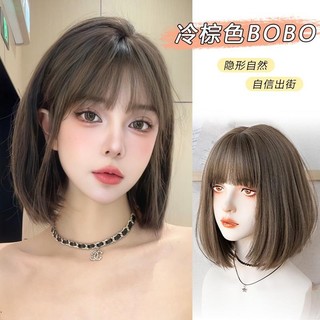 Bộ tóc giả ngắn màu nâu k368 bobo thời trang cho nữ ốp