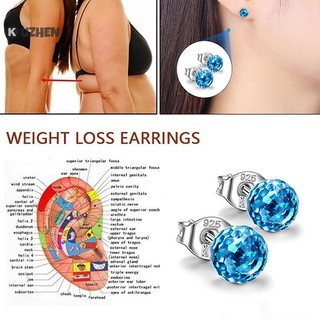 Kuzhen 1 cặp bông tai giảm béo từ tính giảm cân thư giãn cơ thể massage ear studs hot
