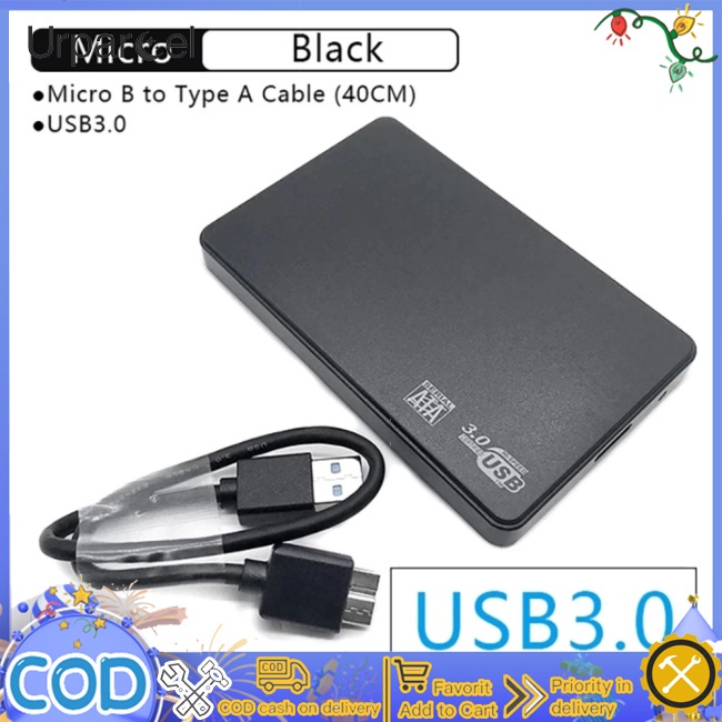 Hộp đựng ổ cứng ngoài URPARCEL HDD SSD Sata 2.5 inch USB 3.0 cắm và sử dụng thích hợp cho Windows