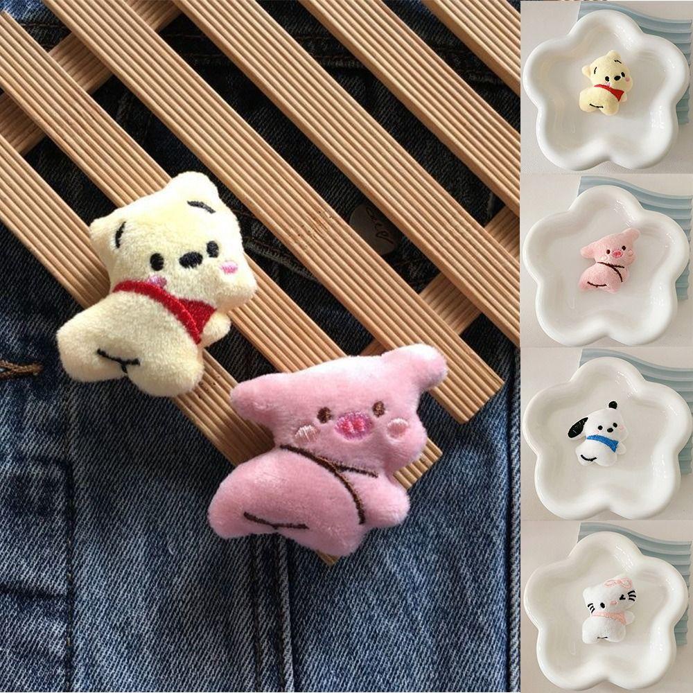 Trâm Cài Áo Hình Gấu pooh / Heo / Mèo Con / Mèo Pacco Nhồi Bông mini Dễ Thương