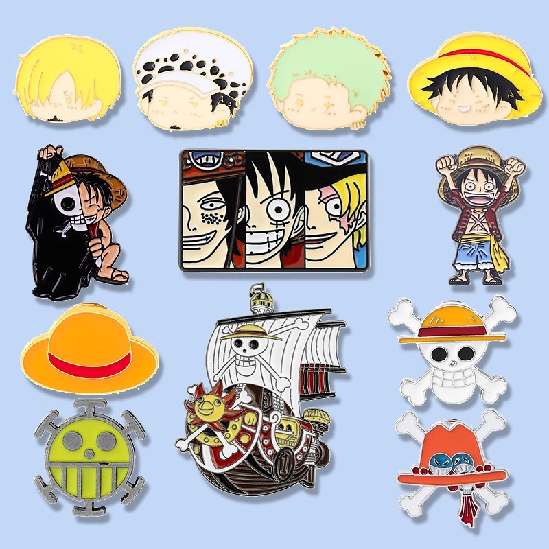 Huy Hiệu Cài Áo Hình Nhân Vật Hoạt Hình Pirate King 20 Kiểu Đáng Yêu