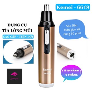Máy tỉa lông mũi xạc pin Kemei 6619 tiện lợi