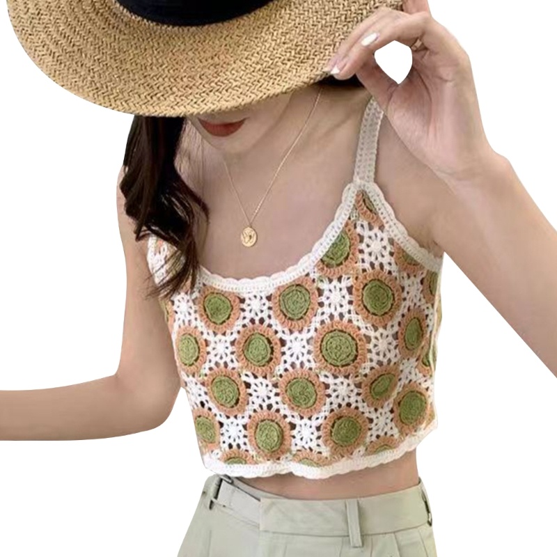 Áo Dệt Kim Hai Dây Không Tay In Hoa Phong Cách Boho Thời Trang Mùa Hè Cho Nữ