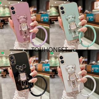 Ốp Điện Thoại Oppo A17 Ốp Lưng Oppo A17K Casing Oppo A16K Cases Oppo A16E Cover Oppo A31 Case Oppo A55 Case Oppo A52 Case Oppo A92 Case Oppo A76 A96 Case Oppo A72 A36 Case Oppo A8 Case Soft TPU Anime Cartoon Cute Kaws Bear Stand With Ring Phone Case TT