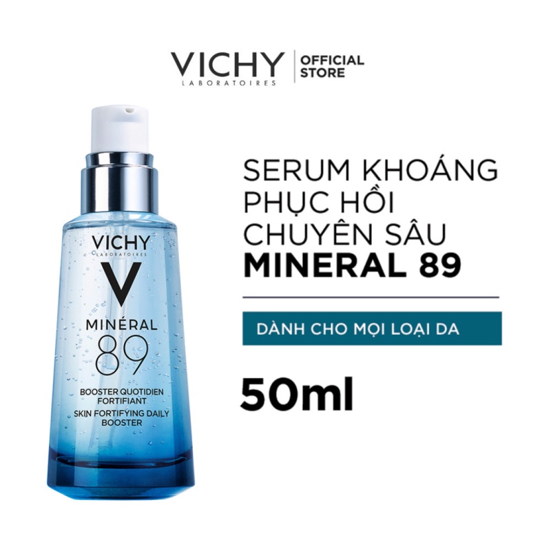 Bộ sản phẩm làm mềm da, phục hồi chuyên sâu và dưỡng ẩm giúp da sáng khoẻ Vichy Mineral 89