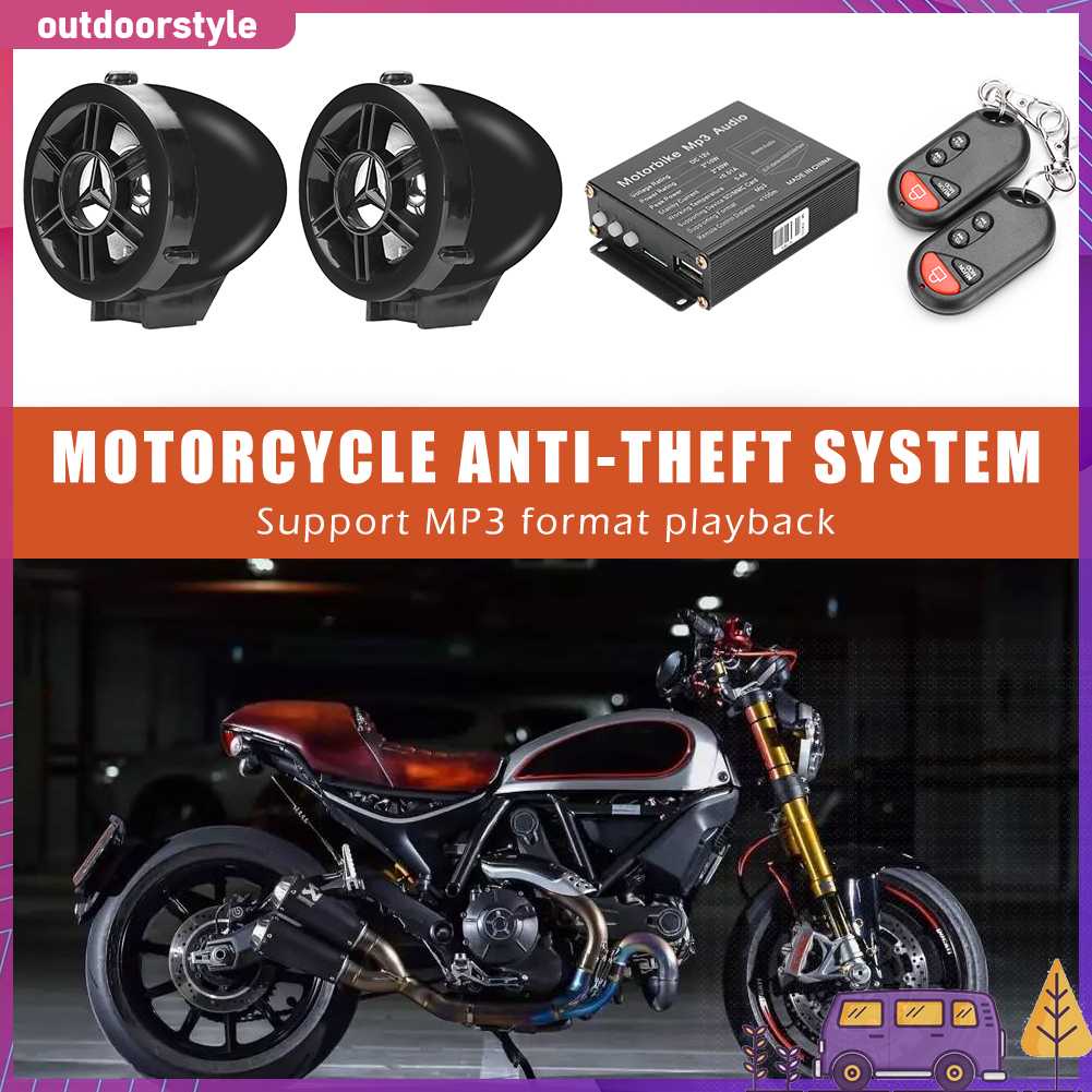 Bộ Loa Khuếch Đại Âm Thanh Mp3 Fm Radio Bluetooth Điều Khiển Từ Xa Cho Xe Máy