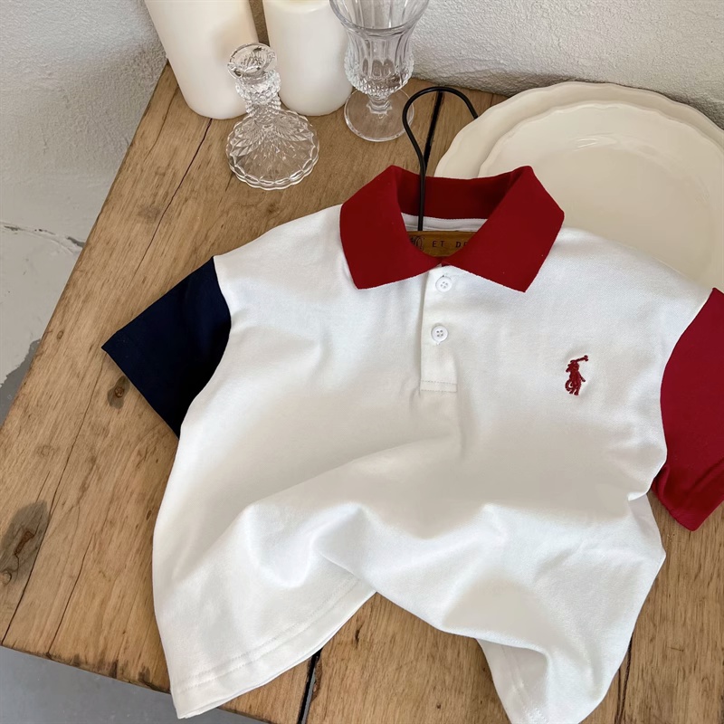 Áo polo Tay Ngắn In Họa Tiết Hoạt Hình Thời Trang Mùa Hè Cho Bé Trai