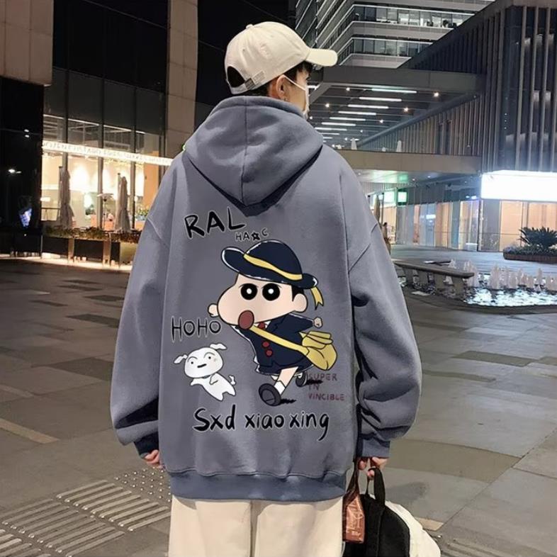 Áo hoodie dáng rộng thời trang cho nam size M-8XL Mùa Thu Dáng Tay Dài In Họa Tiết Hoạt Hình Phong Cách Hàn Quốc Cho Nam Nữ